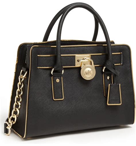 michael kors hamilton specchio silber|michael kors leather satchel.